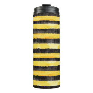 Black Gold Bee Streifen gelb Thermosbecher