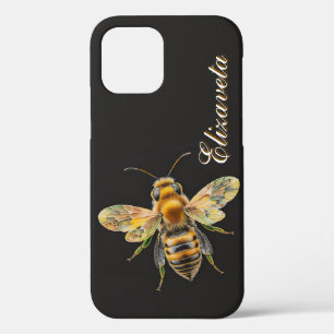 Black Gold Bee Summer Name Case-Mate iPhone Hülle