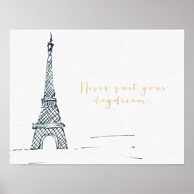 Black Gold "Beenden Sie Ihren Traum nie" Zitat-Pos Poster (Vorne)