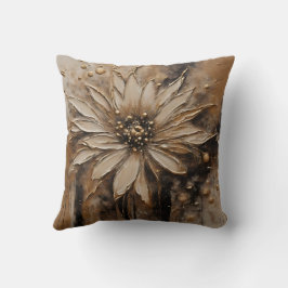Black Gold Beige Floral Kissen