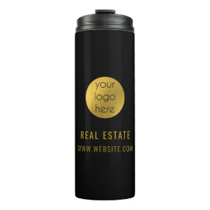 Black Gold Beruflich Real Anwesen Agent Business Thermosbecher