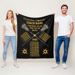 Black, Gold Best Lacrosse Coach Geschenke, alle FA Fleecedecke