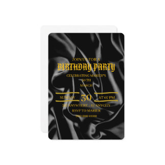 Black & Gold Birthday Invitation, 30th Birthday Ev Einladung