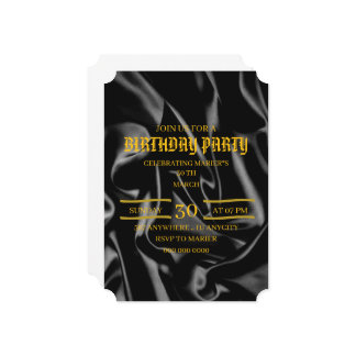 Black & Gold Birthday Invitation, 30th Birthday Ev Einladung