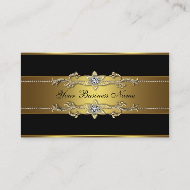 Black Gold Black Business Cards Visitenkarte (Vorderseite)