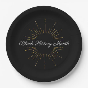 Black & Gold Black History Monat Pappteller