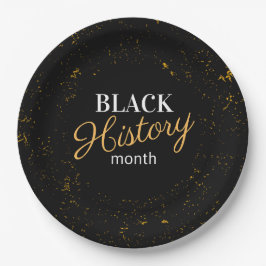 Black & Gold Black History Monat Pappteller