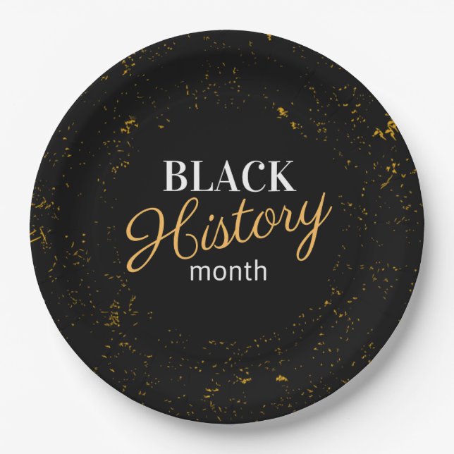 Black & Gold Black History Monat Pappteller (Vorderseite)