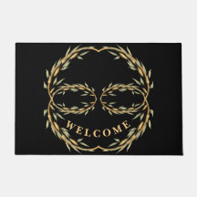 Black Gold Blätter Doormat