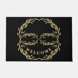 Black Gold Blätter Doormat Fußmatte