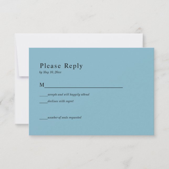 Black Gold Blue Celestial Wedding RSVP Card Karte (Vorderseite)
