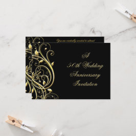 Black Gold Blüh 50 Jahre alt Einladung