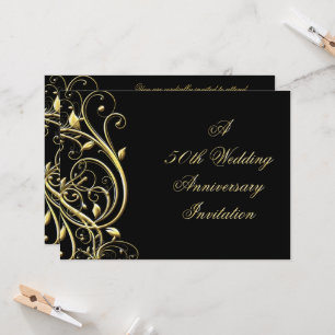 Black Gold Blüh 50 Jahre alt Einladung