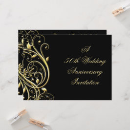 Black Gold Blüh 50 Jahre alt Einladung