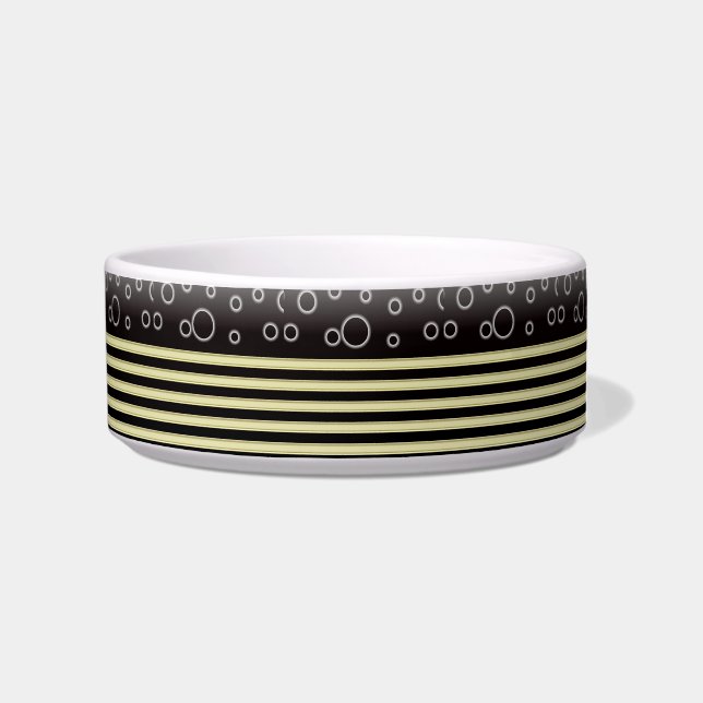Black Gold Bobs & Stripes Medium Pet Bowl Napf (Rechts)