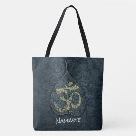 Black & Gold Bodhi Leaf OM Symbol YOGA Instructor