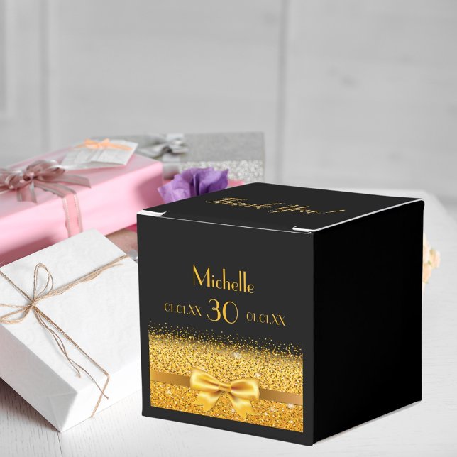Black Gold Bogen Danke Geburtstagsparty Geschenkschachtel (Von Creator hochgeladen)