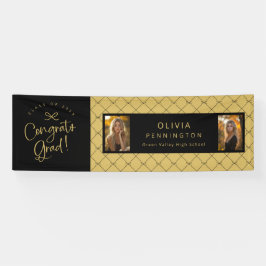 Black Gold Bows 2 Foto Glückwunschs Grad Party Ban Banner
