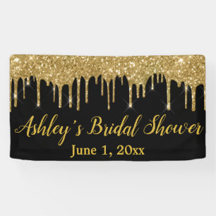 Black Gold Brautparty Background Foto Prop Banner