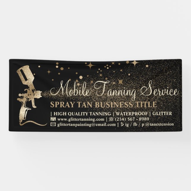 Black Gold Bronze Spray Tanning Banner (Horizontal)