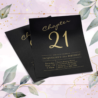 Black Gold Budget 21. Geburtstag Einladung Flyer