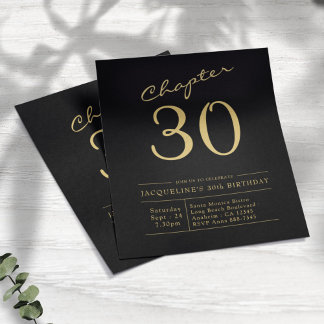 Black Gold Budget 30. Geburtstag Einladung Flyer