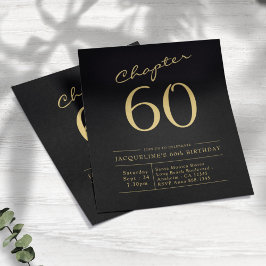 Black Gold Budget 60. Geburtstag Einladung Flyer