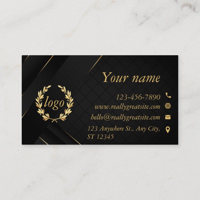 Black Gold Business Card Visitenkarte (Rückseite)