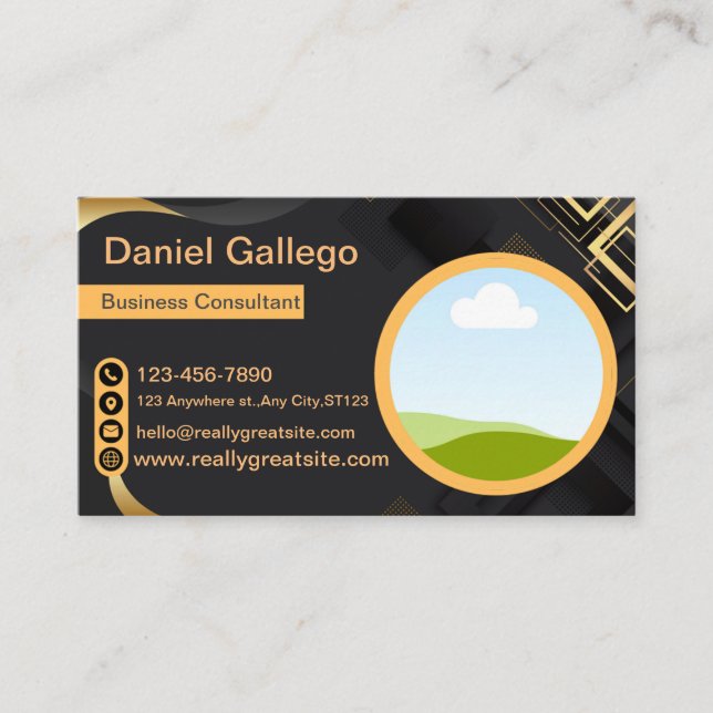 Black Gold Business Consultant ID Card Visitenkarte (Vorderseite)