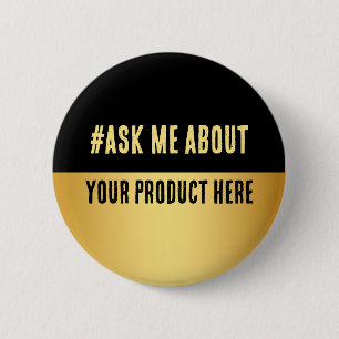 Black & Gold Business Launch Event Button