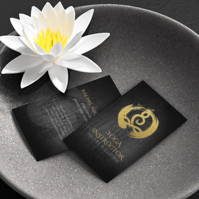 Black Gold Calligraphy Yoga Meditation ZEN Symbol Visitenkarte (Von Creator hochgeladen)