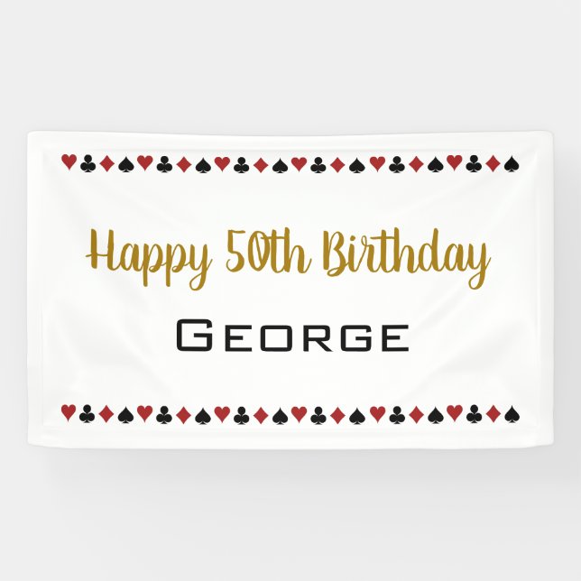 Black Gold Card Anzugs Las Vegas Casino Banner (Horizontal)