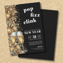 Black Gold Champagne Pop Silvester Party