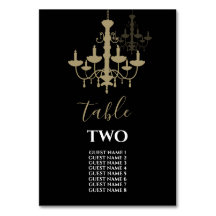 Black Gold Chandelier Wedding Guest Names