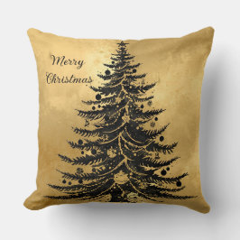 Black Gold Christmas Tree Kissen