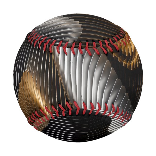 Black Gold Chrome 3D Parametrisch Baseball (Rückseite)