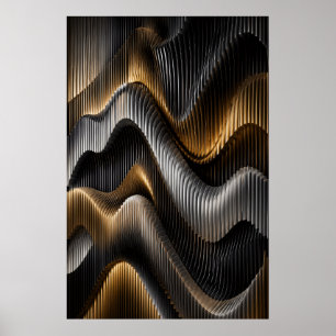 Black Gold Chrome 3D parametrisches Poster