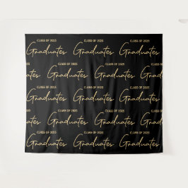 Black Gold Class 2025 Graduates Abschluss Wandteppich