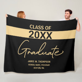 Black Gold Class Personalisiert School Abschluss Fleecedecke