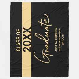 Black Gold Class Personalisiert School Abschluss Fleecedecke
