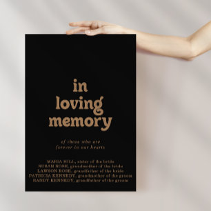 Black Gold Classic Minimal In Loving Memory Schild