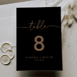 Black Gold Classic Wedding Tischnummer<br><div class="desc">Diese klassische Tischnummer aus schwarzem Gold ist perfekt für eine moderne Hochzeit. Das einfache und elegante Design zeichnet sich durch klassische und extravagante Schriftzeichen in Gold aus. Das ist eine zweiseitige Tischnummer. Fügen Sie jede benötigte Tischnummer individuell in Ihren Warenkorb.</div>