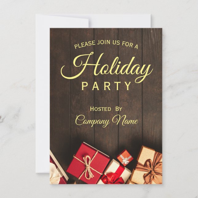 Black Gold Classy Corporate Holiday Party Invita Einladung (Vorderseite)