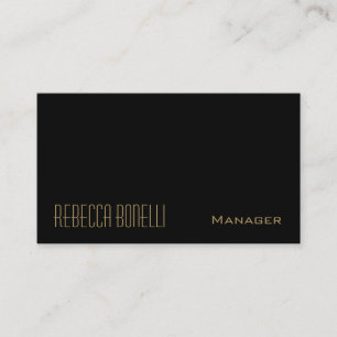 Black Gold Colors Monogram Manager Business Card Visitenkarte
