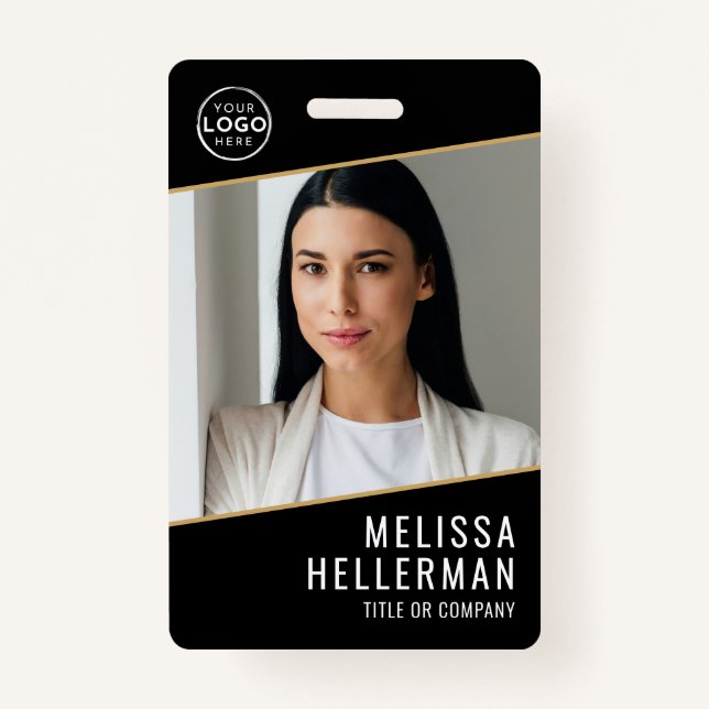 Black Gold Company Logo Employee ID Ausweis (Vorderseite)