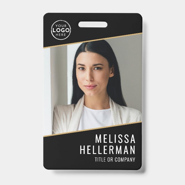 Black Gold Company Logo Mitarbeiter-ID Ausweis (Vorderseite)