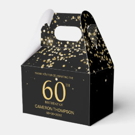 Black Gold Confetti 60th birthday Elegant custom Geschenkschachtel