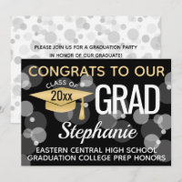 Black Gold Confetti Bokeh Bubbles Abschluss