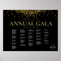 Black Gold Confetti Company Veranstaltungsdiagramm