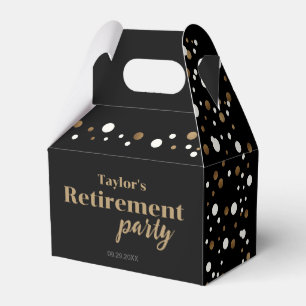 Black Gold Confetti Custom Retirement Gastgeschenk Geschenkschachtel